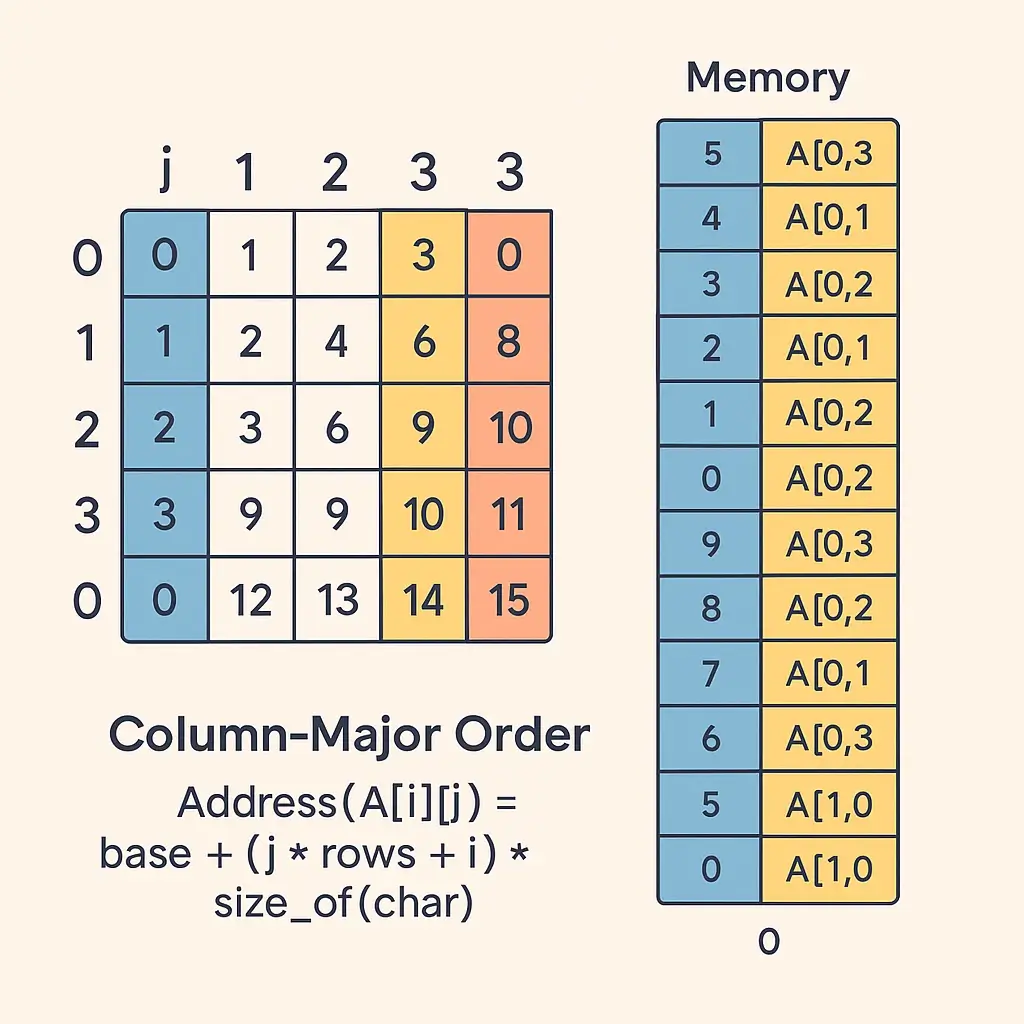 Column major order in an Array